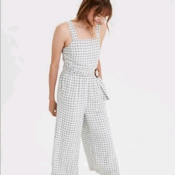 American Eagle Outfitters Pants - AMERICAN EAGLE White and Black Checkered Jumpsuit